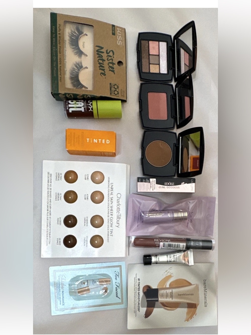 Assorted Makeup Lot NYX Fat Oil, Tartelette Mascara, Lancôme Lash Idôle, Primer